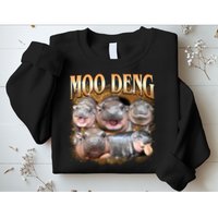 Gold Moo Deng Meme Hippo Funny Sweatshirt