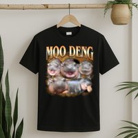 Gold Moo Deng Meme Hippo Funny T-Shirt