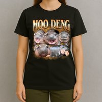 Gold Moo Deng Meme Hippo Funny T-Shirt