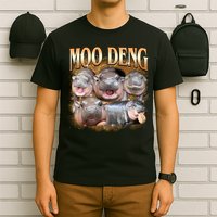 Gold Moo Deng Meme Hippo Funny T-Shirt