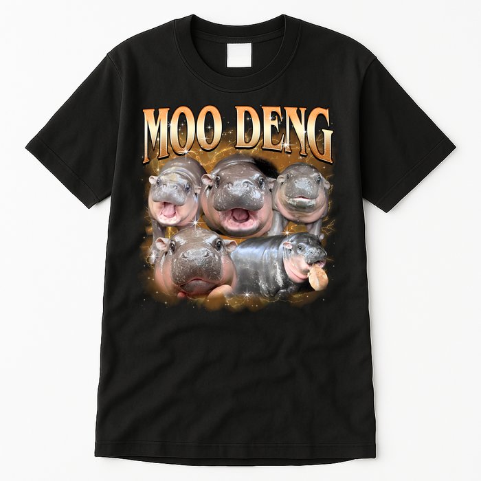 Gold Moo Deng Meme Hippo Funny Tall T-Shirt