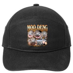 Gold Moo Deng Meme Hippo Funny 7-Panel Snapback Hat