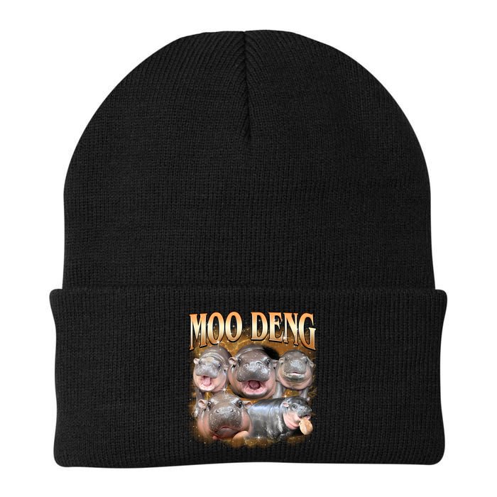 Gold Moo Deng Meme Hippo Funny Beanie