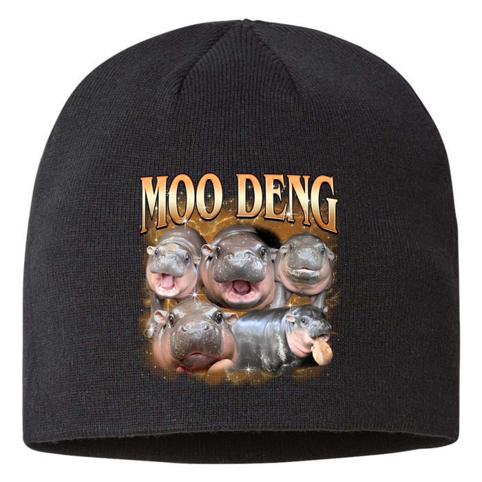 Gold Moo Deng Meme Hippo Funny Sustainable Beanie