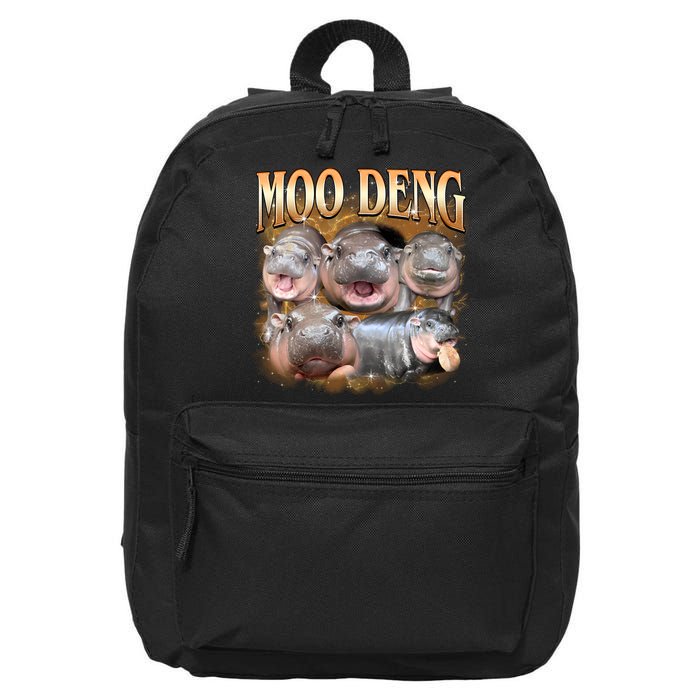 Gold Moo Deng Meme Hippo Funny 16 in Basic Backpack