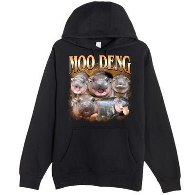 Gold Moo Deng Meme Hippo Funny Premium Pullover Hoodie