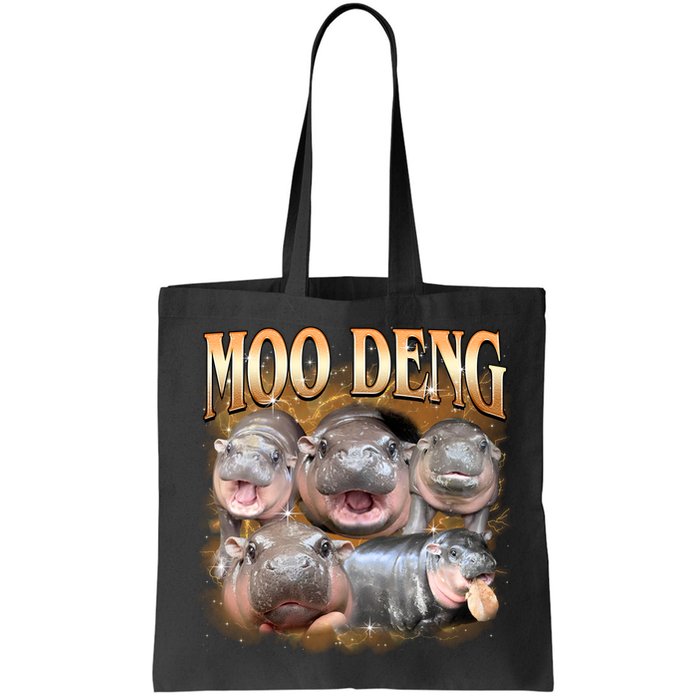 Gold Moo Deng Meme Hippo Funny Bag