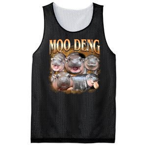 Gold Moo Deng Meme Hippo Funny Mesh Reversible Basketball Jersey Tank