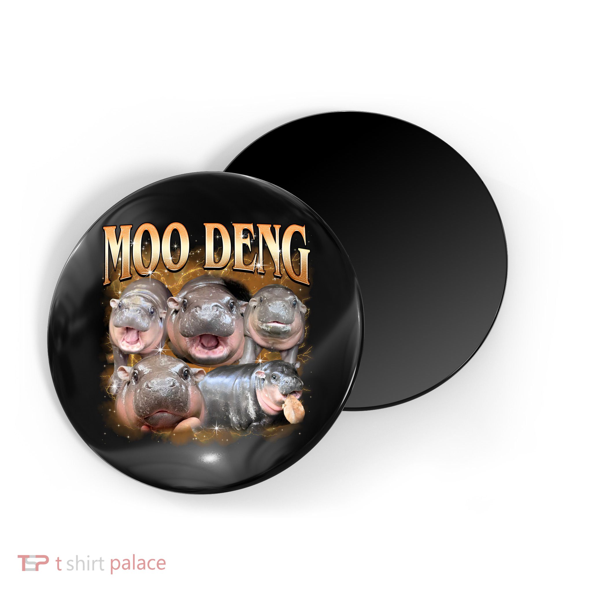 Gold Moo Deng Meme Hippo Funny Magnet