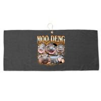 Gold Moo Deng Meme Hippo Funny Large Microfiber Waffle Golf Towel
