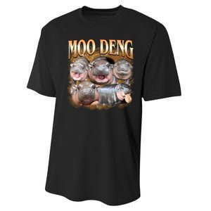 Gold Moo Deng Meme Hippo Funny Performance Sprint T-Shirt