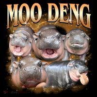 Gold Moo Deng Meme Hippo Funny Youth Performance Sprint T-Shirt