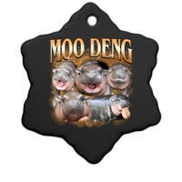 Gold Moo Deng Meme Hippo Funny Ceramic Star Ornament