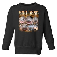 Gold Moo Deng Meme Hippo Funny Toddler Sweatshirt