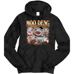 Gold Moo Deng Meme Hippo Funny Tie Dye Hoodie