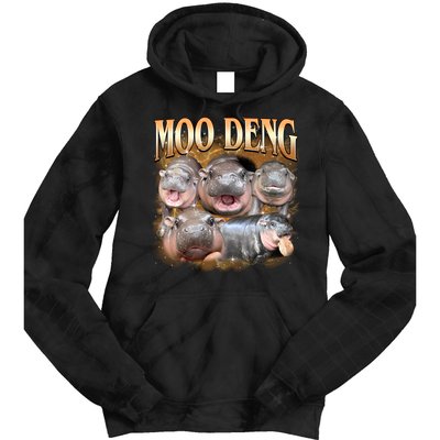 Gold Moo Deng Meme Hippo Funny Tie Dye Hoodie