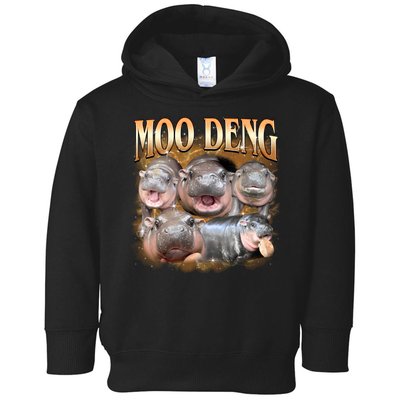 Gold Moo Deng Meme Hippo Funny Toddler Hoodie