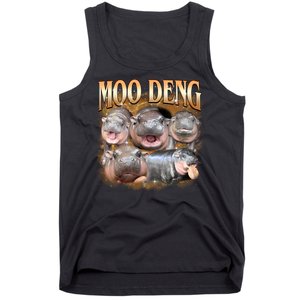 Gold Moo Deng Meme Hippo Funny Tank Top