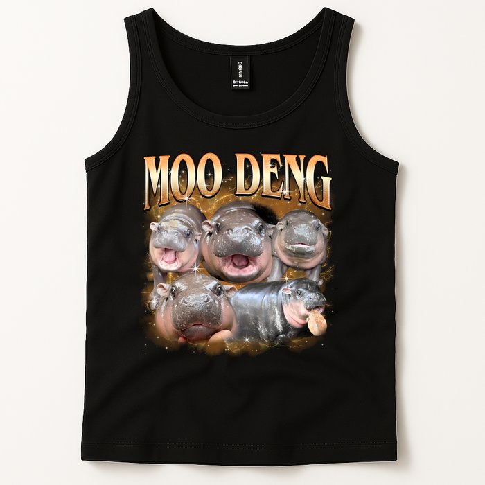 Gold Moo Deng Meme Hippo Funny Tank Top