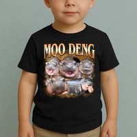 Gold Moo Deng Meme Hippo Funny Toddler T-Shirt