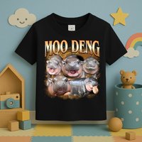 Gold Moo Deng Meme Hippo Funny Toddler T-Shirt