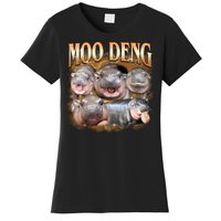 Gold Moo Deng Meme Hippo Funny Women's T-Shirt