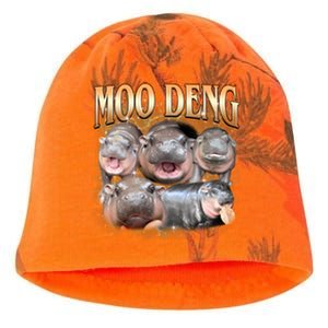 Gold Moo Deng Meme Hippo Funny Kati - Camo Knit Beanie