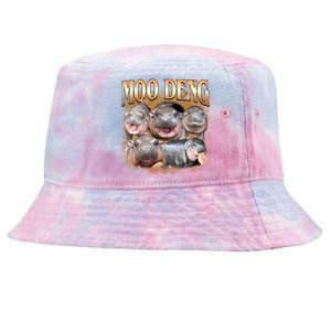 Gold Moo Deng Meme Hippo Funny Tie-Dyed Bucket Hat