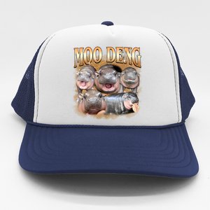 Gold Moo Deng Meme Hippo Funny Trucker Hat