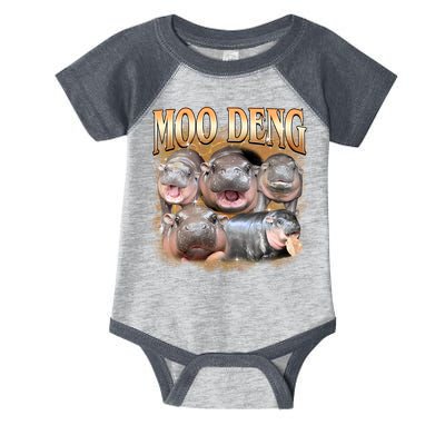 Gold Moo Deng Meme Hippo Funny Infant Baby Jersey Bodysuit