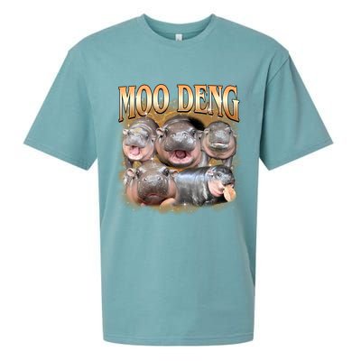 Gold Moo Deng Meme Hippo Funny Sueded Cloud Jersey T-Shirt