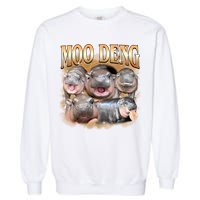 Gold Moo Deng Meme Hippo Funny Garment-Dyed Sweatshirt