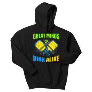 Great Minds Dink Alike Tie Dye Pickleball Dink Player Kids Hoodie