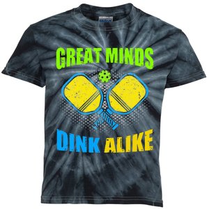 Great Mind Dink Alike Pickleball Player Paddleball Kids Tie-Dye T-Shirt