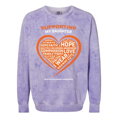 Gifts Ms Daughter Multiple Sclerosis Awareness Cool Gift Colorblast Crewneck Sweatshirt