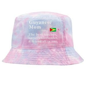 Guyanese Mom Definition Guyana Flag Mothers Day Tie-Dyed Bucket Hat