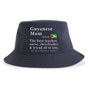 Guyanese Mom Definition Guyana Flag Mothers Day Sustainable Bucket Hat