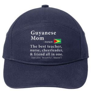 Guyanese Mom Definition Guyana Flag Mothers Day 7-Panel Snapback Hat