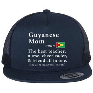 Guyanese Mom Definition Guyana Flag Mothers Day Flat Bill Trucker Hat