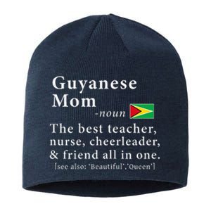 Guyanese Mom Definition Guyana Flag Mothers Day Sustainable Beanie