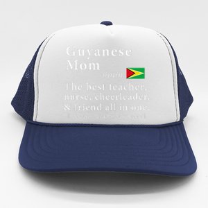 Guyanese Mom Definition Guyana Flag Mothers Day Trucker Hat