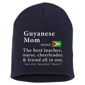 Guyanese Mom Definition Guyana Flag Mothers Day Short Acrylic Beanie