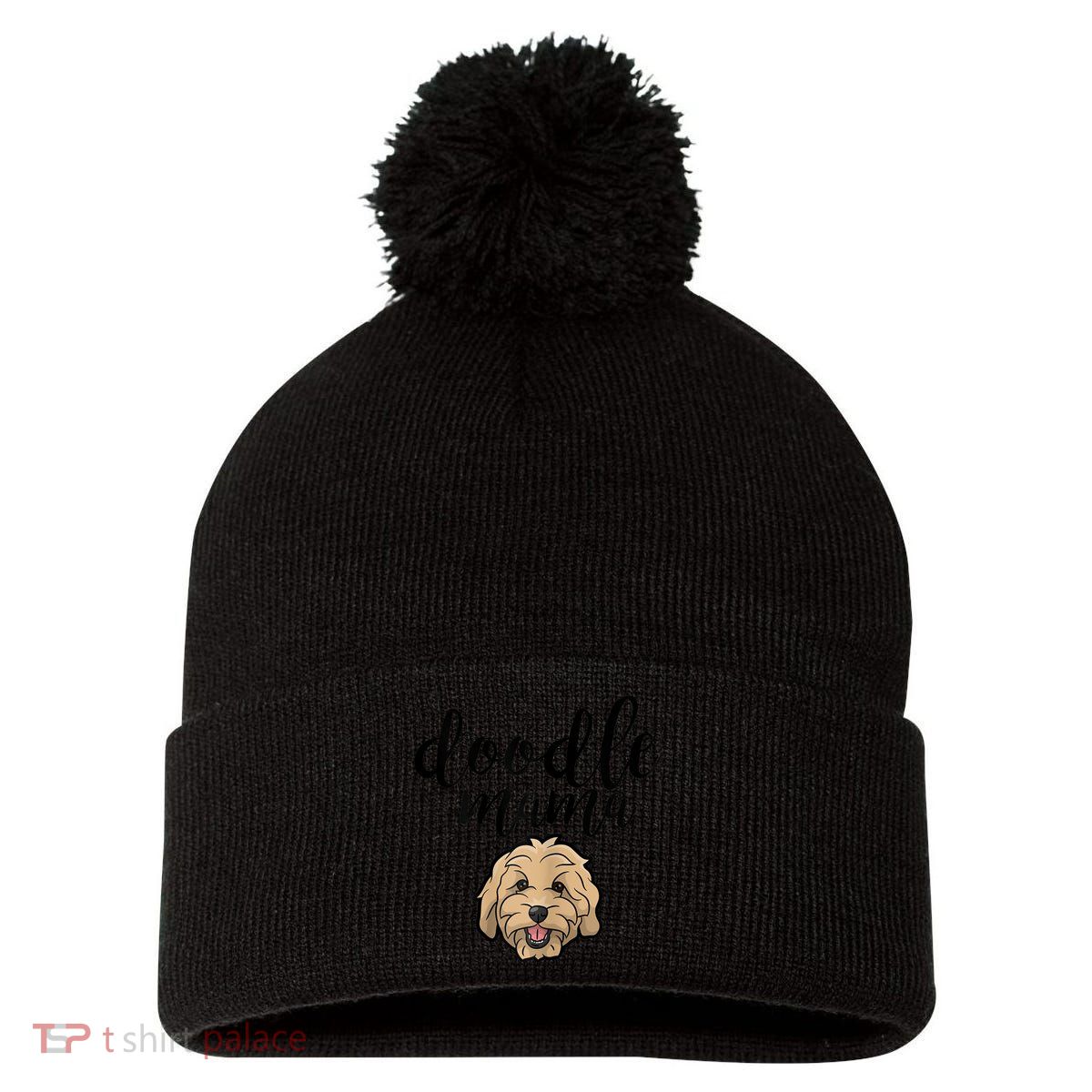 Goldendoodle Mom Doodle Mama Cute Golden Doodle Dog Pom Pom 12in Knit Beanie