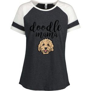 Goldendoodle Mom Doodle Mama Cute Golden Doodle Dog Enza Ladies Jersey Colorblock Tee