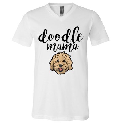 Goldendoodle Mom Doodle Mama Cute Golden Doodle Dog V-Neck T-Shirt