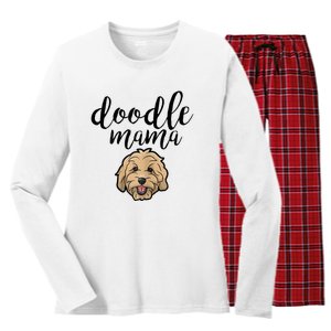 Goldendoodle Mom Doodle Mama Cute Golden Doodle Dog Women's Long Sleeve Flannel Pajama Set 