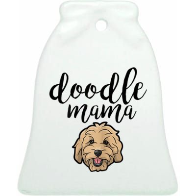 Goldendoodle Mom Doodle Mama Cute Golden Doodle Dog Ceramic Bell Ornament