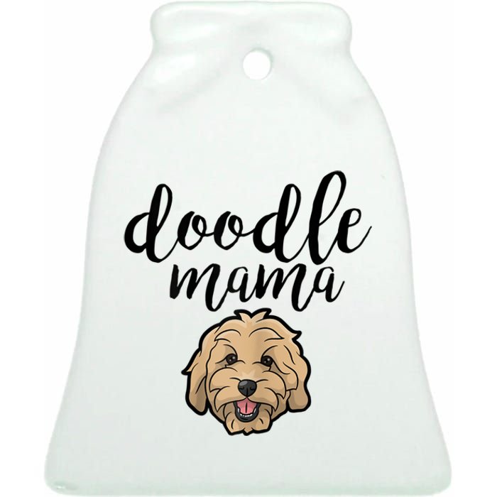 Goldendoodle Mom Doodle Mama Cute Golden Doodle Dog Ceramic Bell Ornament