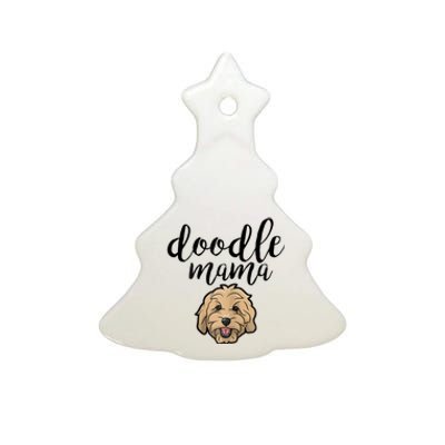 Goldendoodle Mom Doodle Mama Cute Golden Doodle Dog Ceramic Tree Ornament