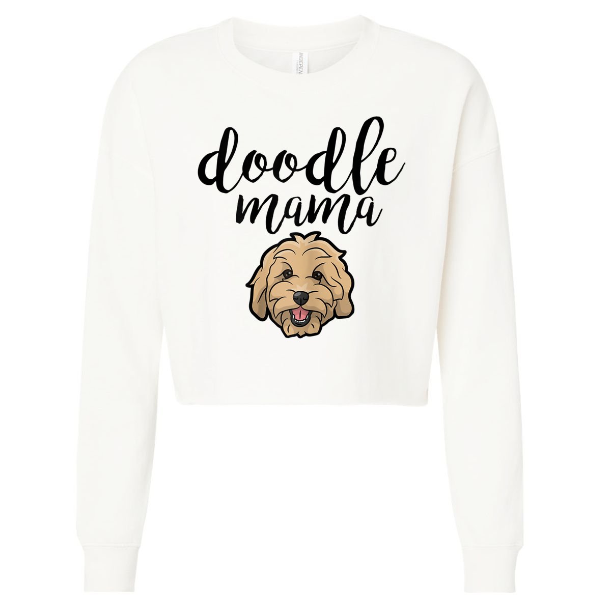 Goldendoodle Mom Doodle Mama Cute Golden Doodle Dog Cropped Pullover Crew